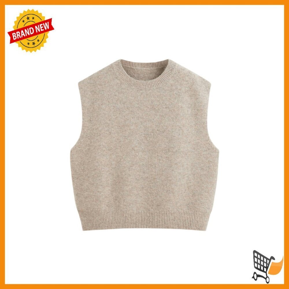 Oversized Knit Sweater Vest Loose Fit Sleeveless Pullover Layering